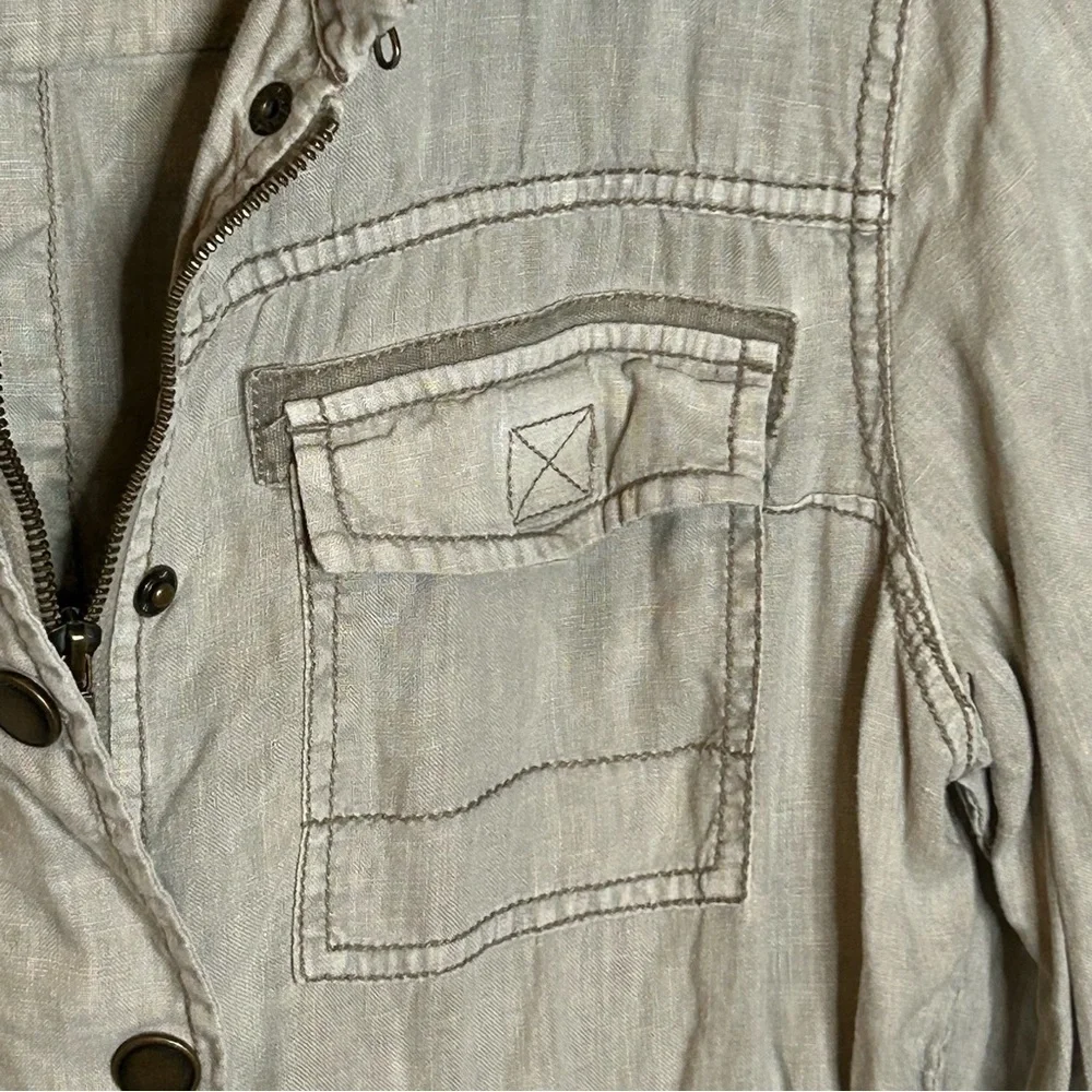 Anthropologie Marrakech Linen Utility Cargo Jacket Medium - Picture 8 of 15
